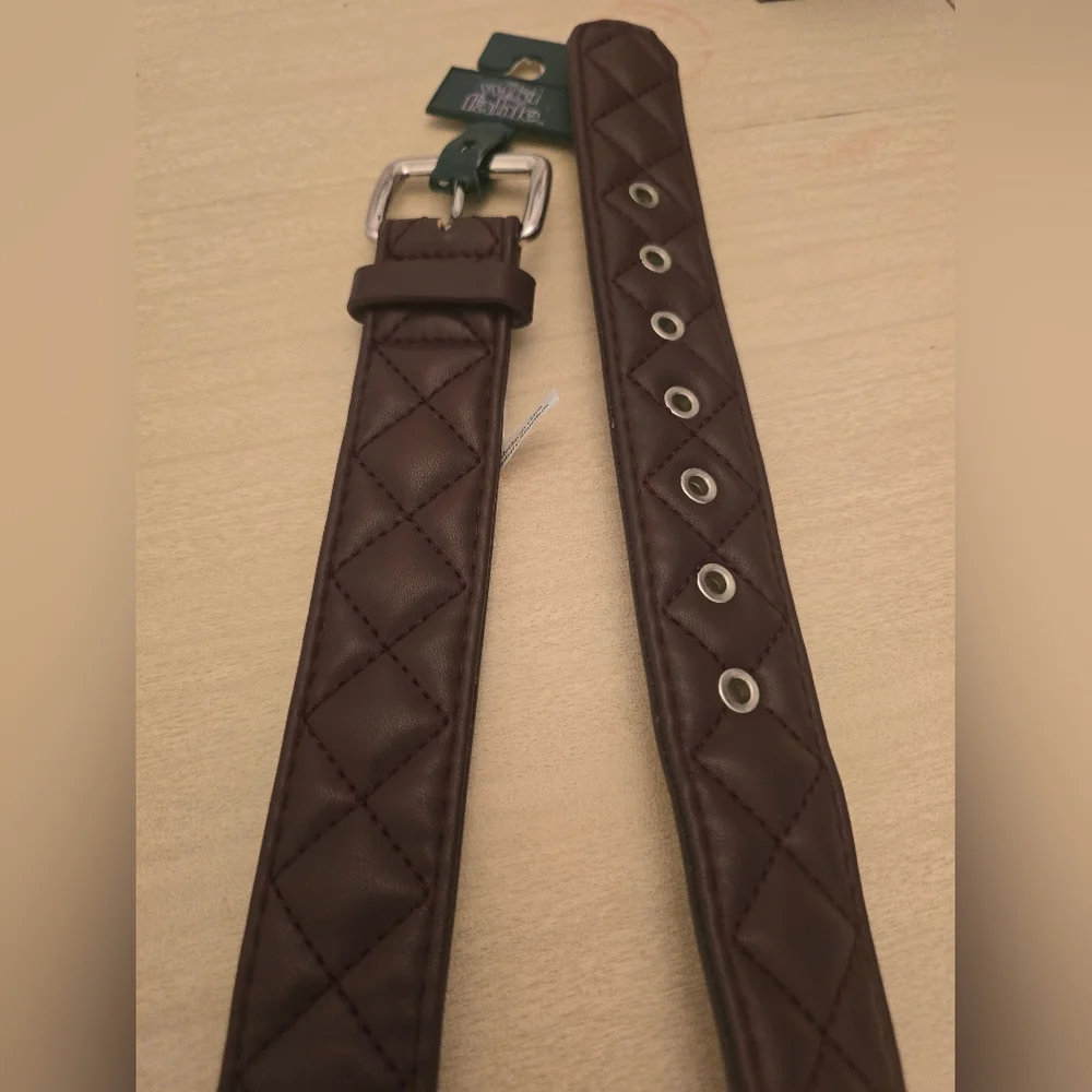 Wild Fable Men's Soft Quilted Brown Leather Belt, Brand New, Size Medium - Picture 1 of 6